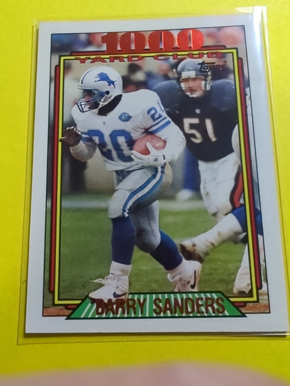 Barry Sanders #2 1992 Topps - 1000 Yard Club Detroit Lions